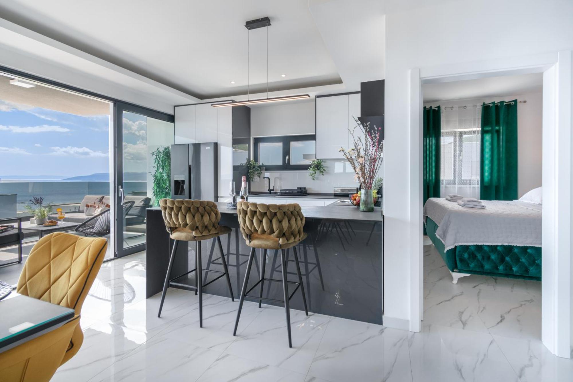 Ferienwohnung Lux Penthouse Panoramic View With Jacuzzi Makarska Exterior foto